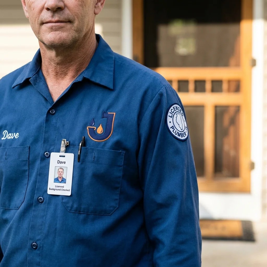 Licensed plumber showing ID badge in Virginia City, NV