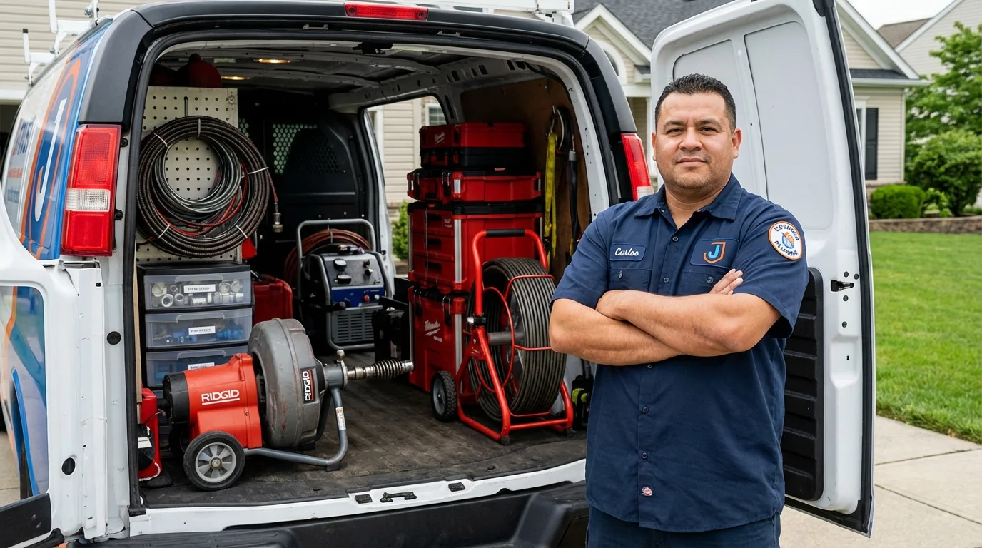 Professional drain cleaning equipment and Johns Plumbing LLC plumber in Virginia City