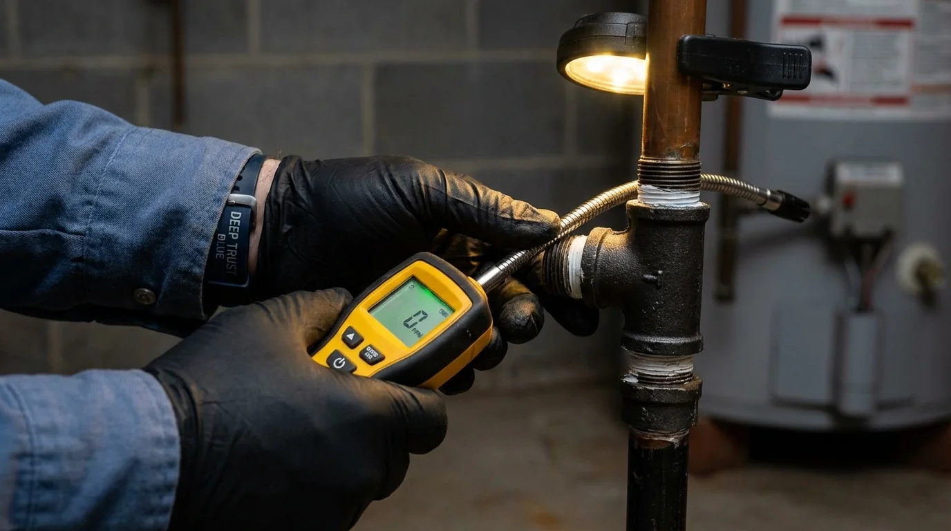 Gas leak detection with electronic sniffer by Johns Plumbing LLC in Virginia City
